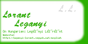 lorant leganyi business card